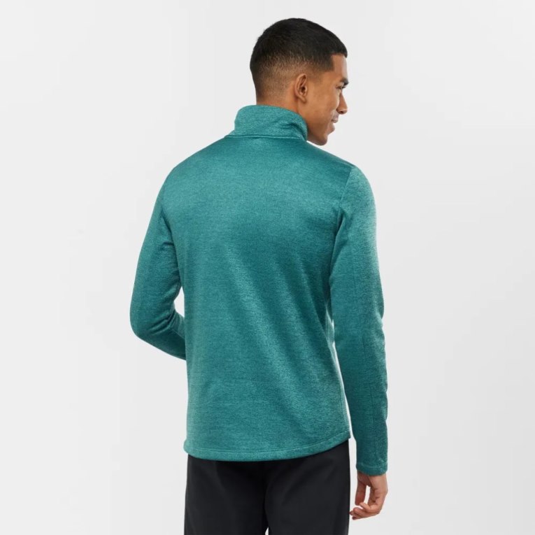 Pánské Mikiny Salomon Essential Lightwarm Seamless Half Zip Tyrkysové | CZ 47AGCIR